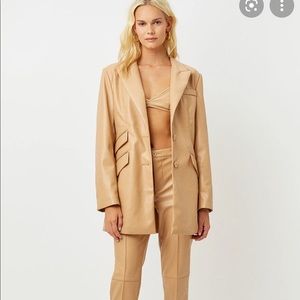 NWT Frankie’s Bikinies Diana Vegan Leather Blazer earth